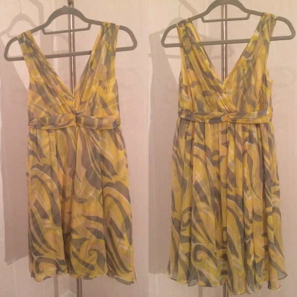 Anthropologie Dresses & Skirts - SOLD Postage Stamp Sleeveless Yellow Silk Dress